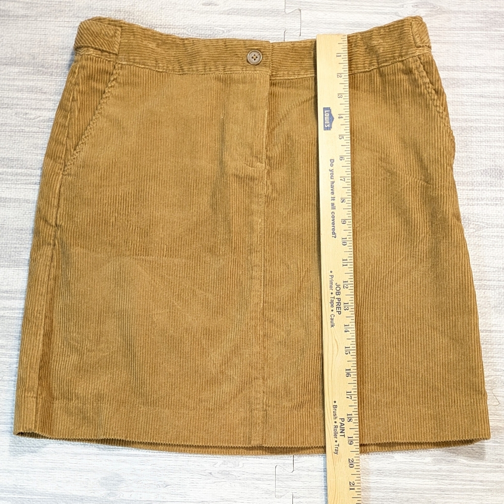 Talbots Corduroy Skirt Womens Carmel Brown Academia Country Preppy Pencil 8P New - Picture 7 of 11